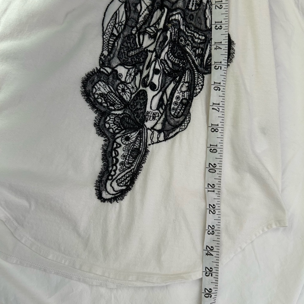 ALEXANDER MCQUEEN Skull Tank Top Beaded Lace White Black 38 - Picture 13 of 15